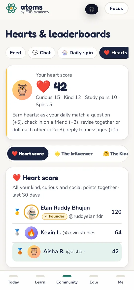 Atoms app screen